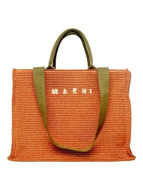 Marni Large Raffia Woven Tote